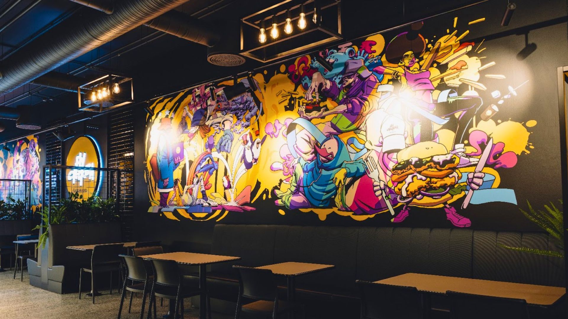 Reupholstered coffee shop furniture