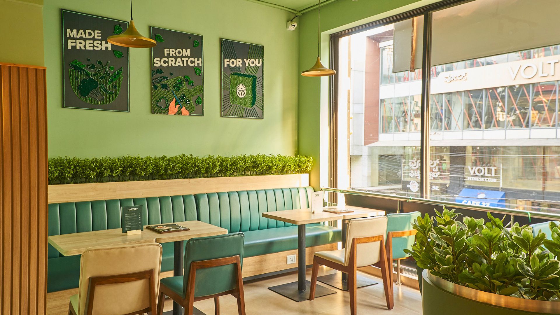 Reupholstered coffee shop furniture