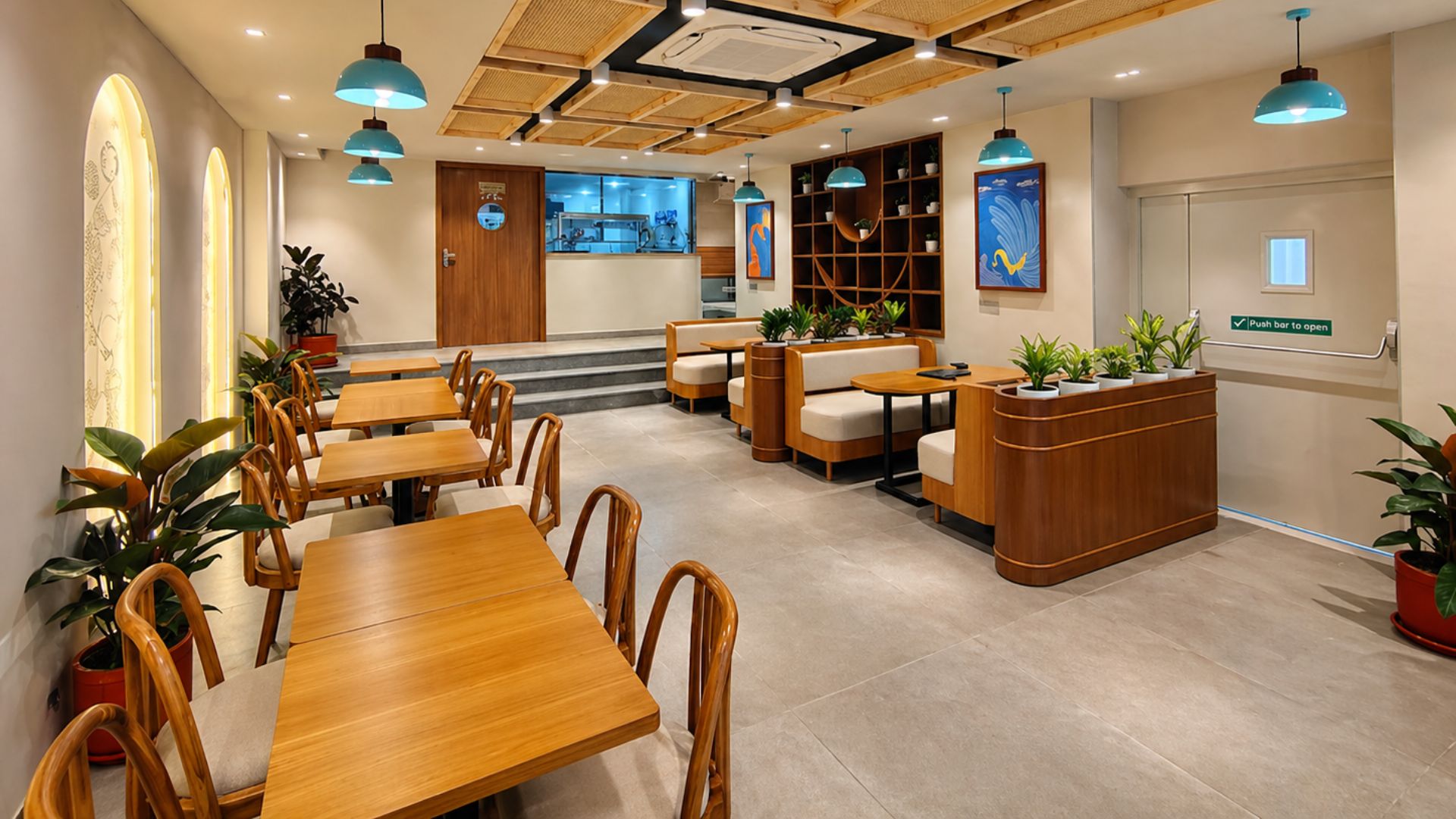 Reupholstered coffee shop furniture