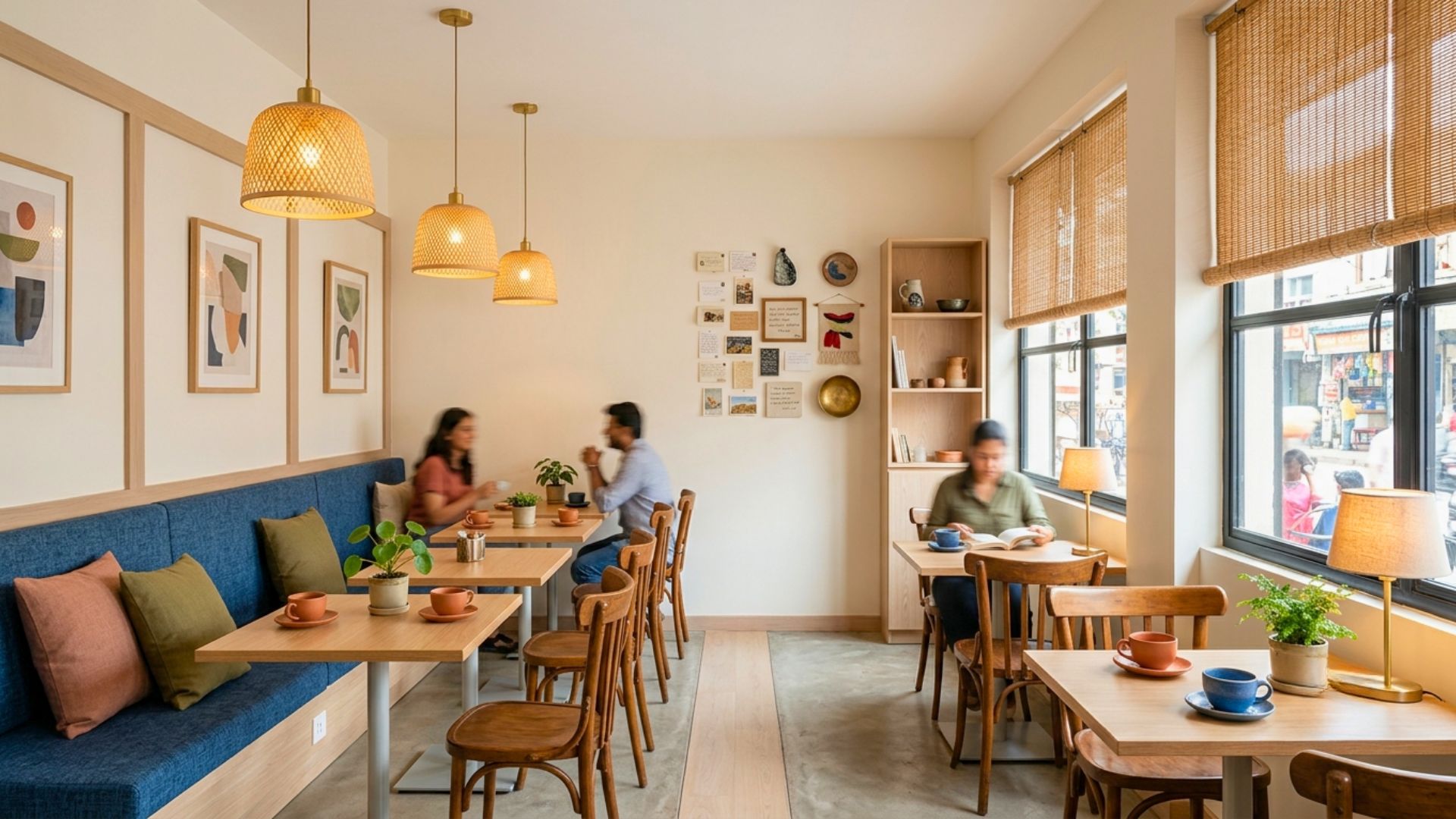 Reupholstered coffee shop furniture