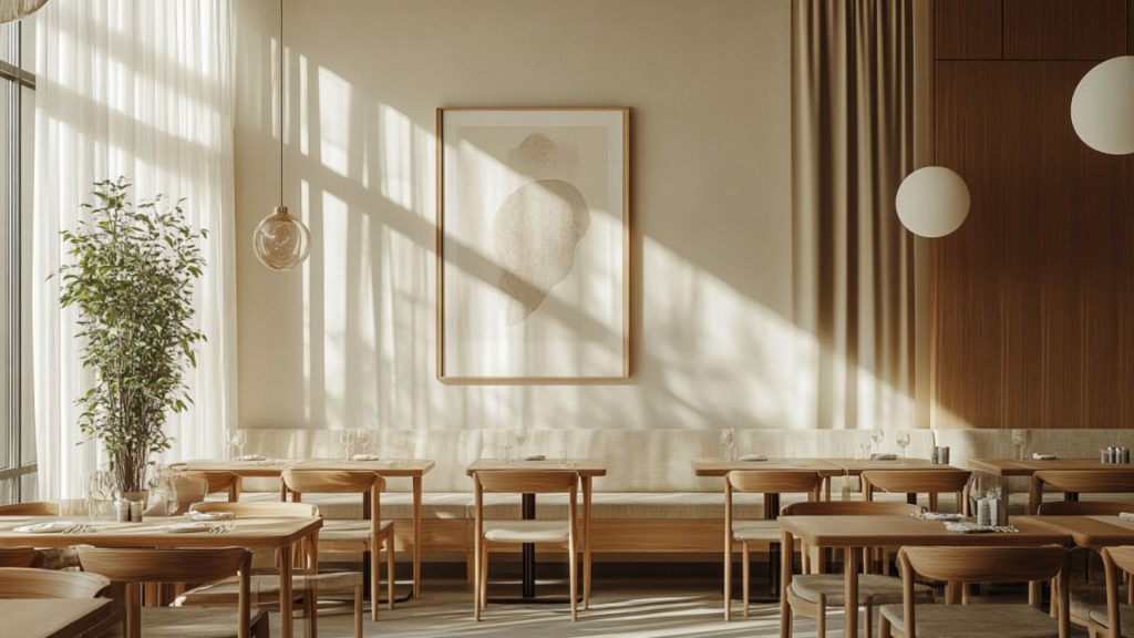 Indoor plants used to create a fresh, vibrant restaurant atmosphere