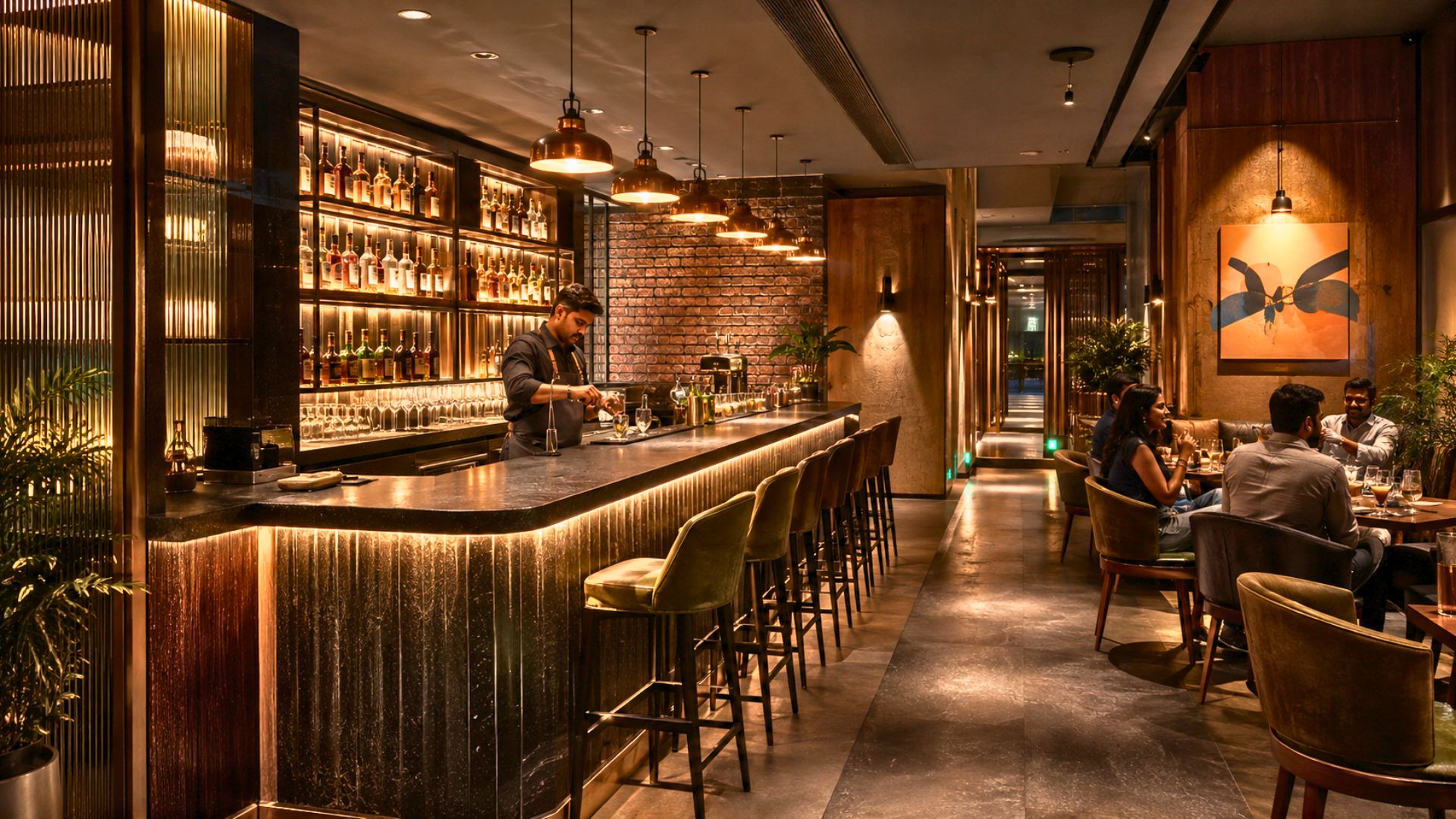 Bar colour scheme influencing customer psychology