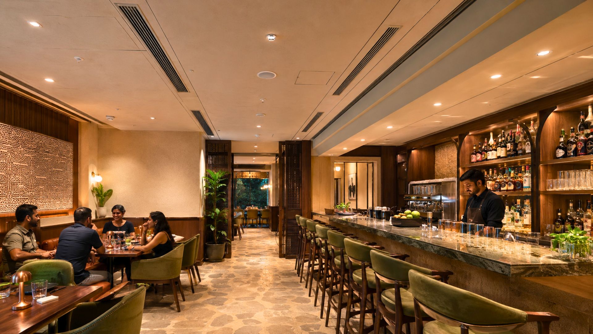 Innovative and flexible bar seating arrangement