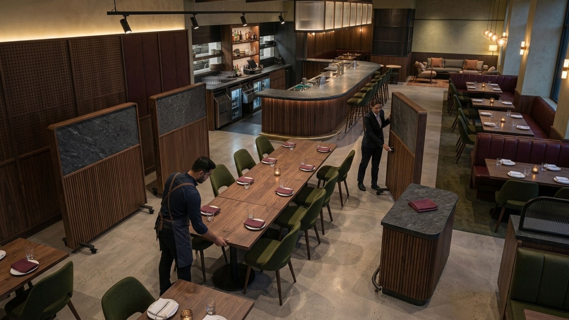 Reupholstered coffee shop furniture