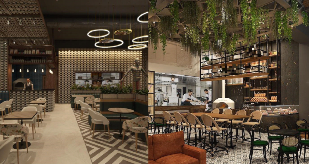 Sliding doors merging indoor and outdoor restaurant space