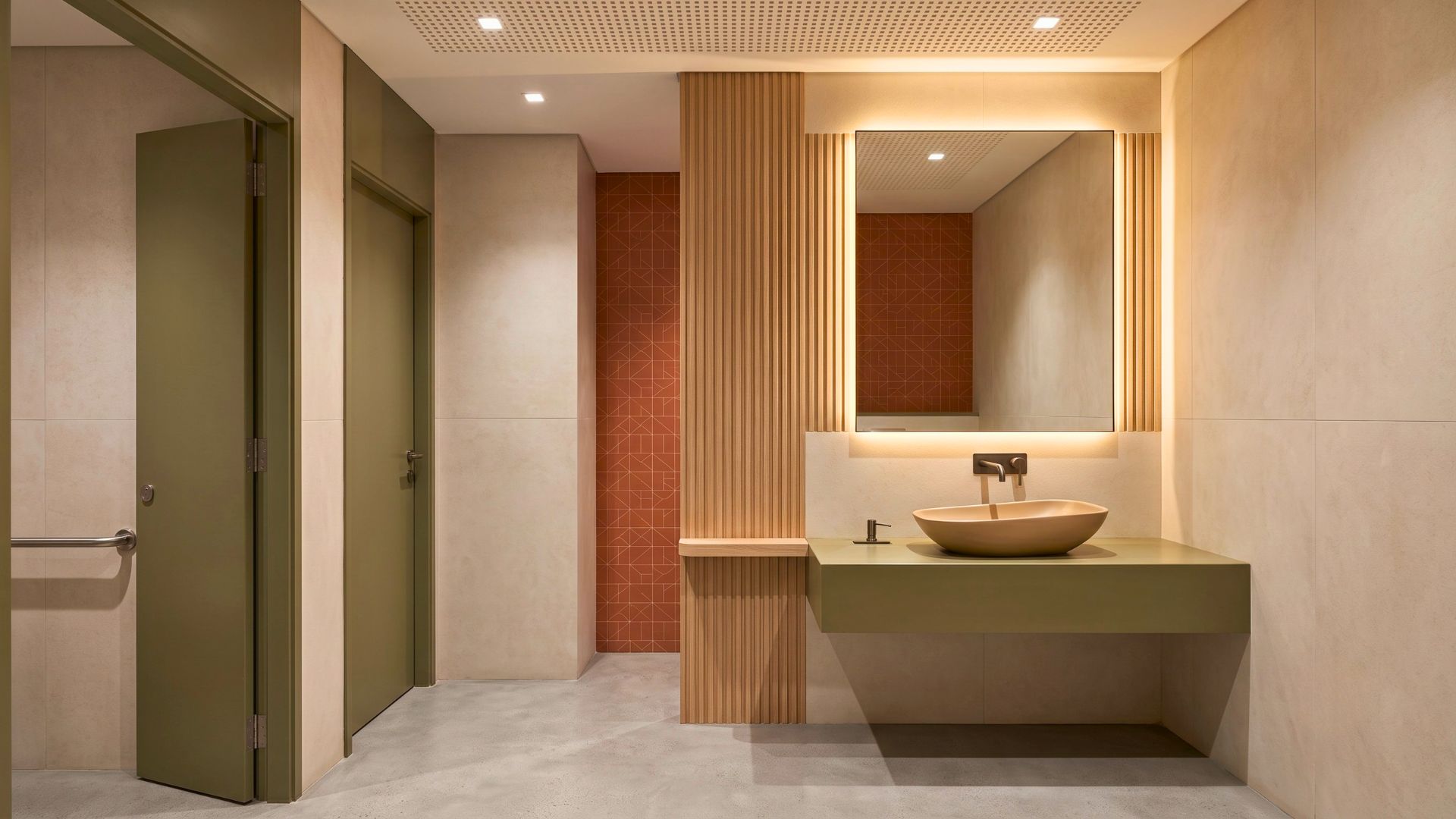 Acoustic materials used to reduce noise in a restaurant