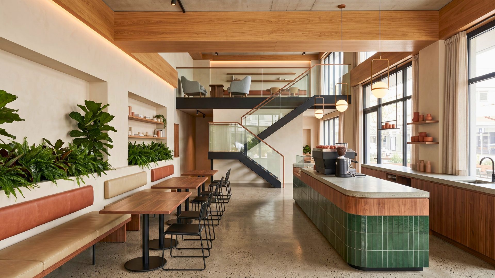 Reupholstered coffee shop furniture