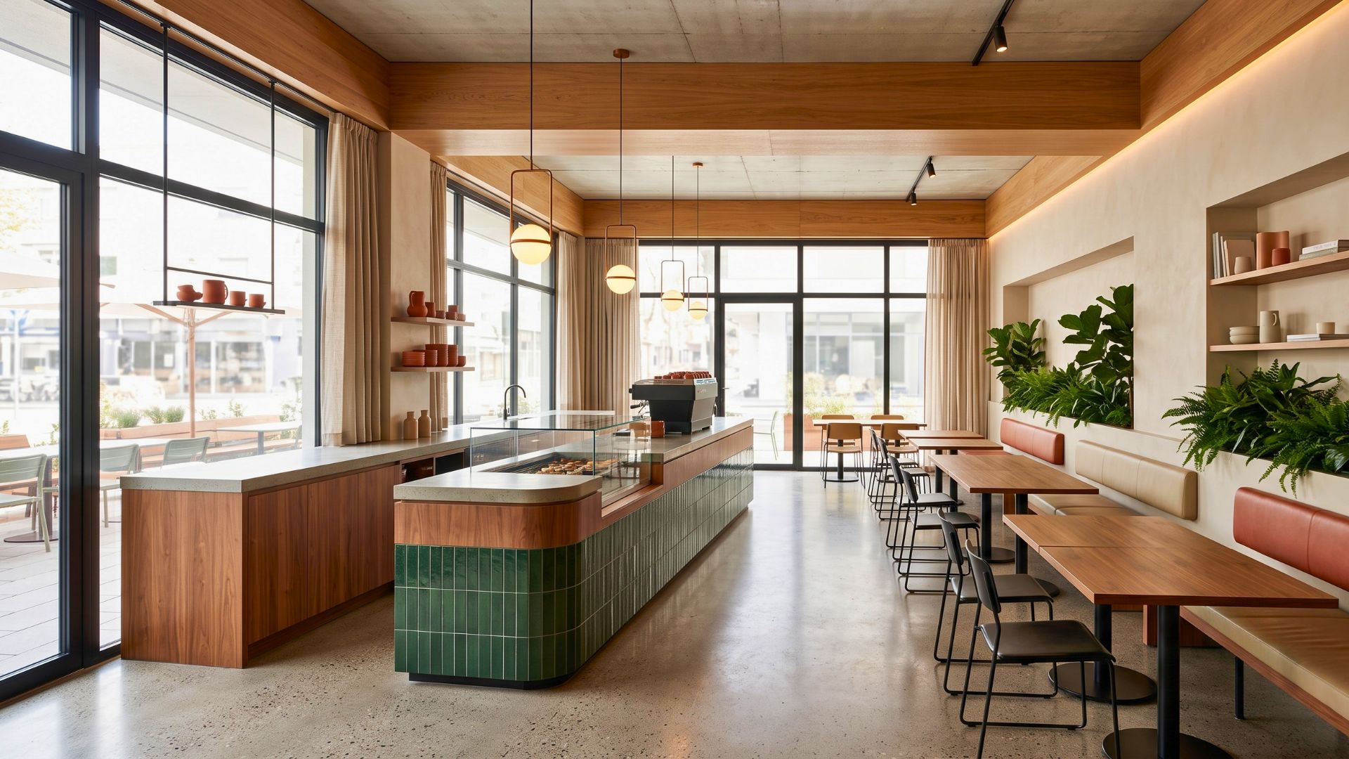 Reupholstered coffee shop furniture